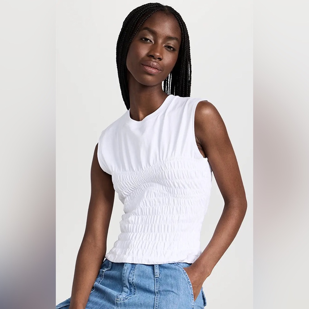 Frame smocked corset muscle shirt
